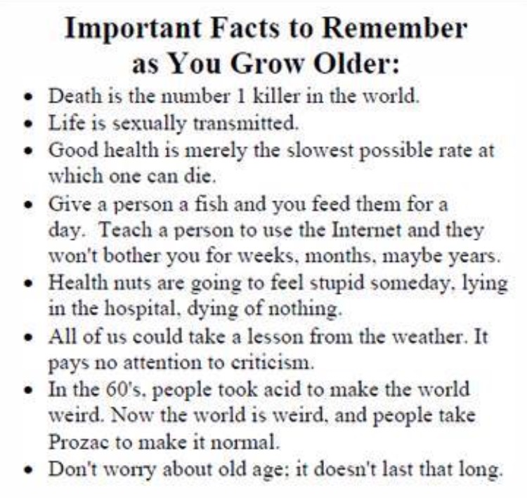 Important Facts To Remember As You Grow Older