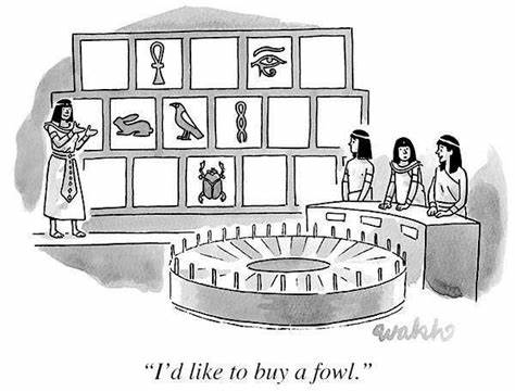 Cartoon Of The Day: Wheel Of Ancient Egypt - I'd like to buy a fowl