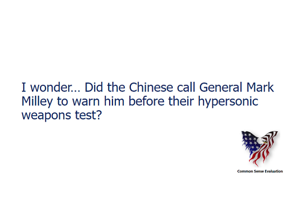 The Chinese Hypersonic Weapons Test - Common Sense Evaluation