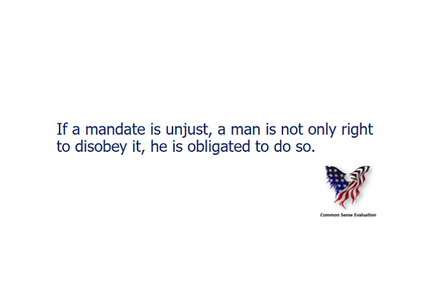 A Mandate - Common Sense Evaluation