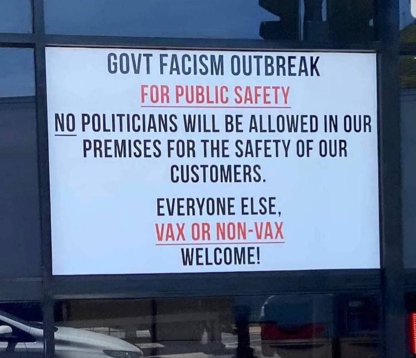 Sign Of The Day: Government Fascism Outbreak