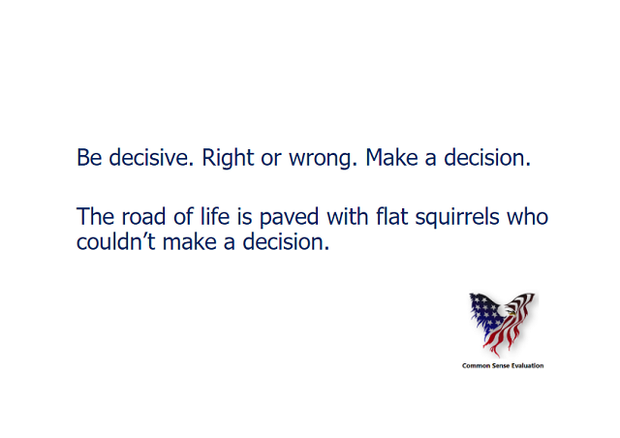 Be Decisive - Common Sense Evaluation