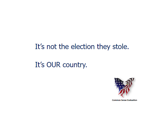 It's not the election they stole. It's OUR country.