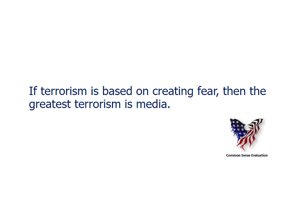 If terrorism is based on creating fear, then the greatest terrorism is media.
