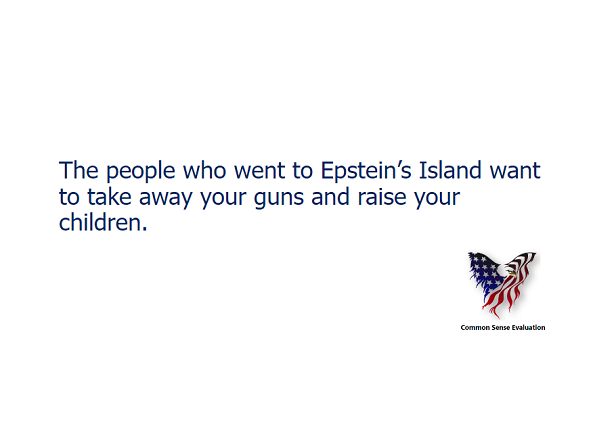 The people who went to Epstein's Island want to take away your guns and raise your children.