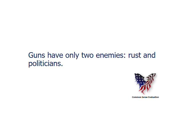 Guns have only two enemies: rust and politicians.