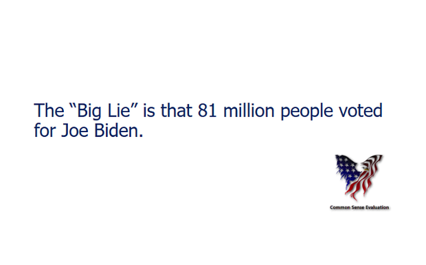 The Big Lie is that 81 million people voted for Joe Biden.