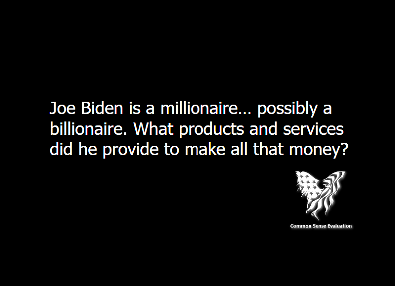 Joe Biden's Wealth - Common Sense Evaluation