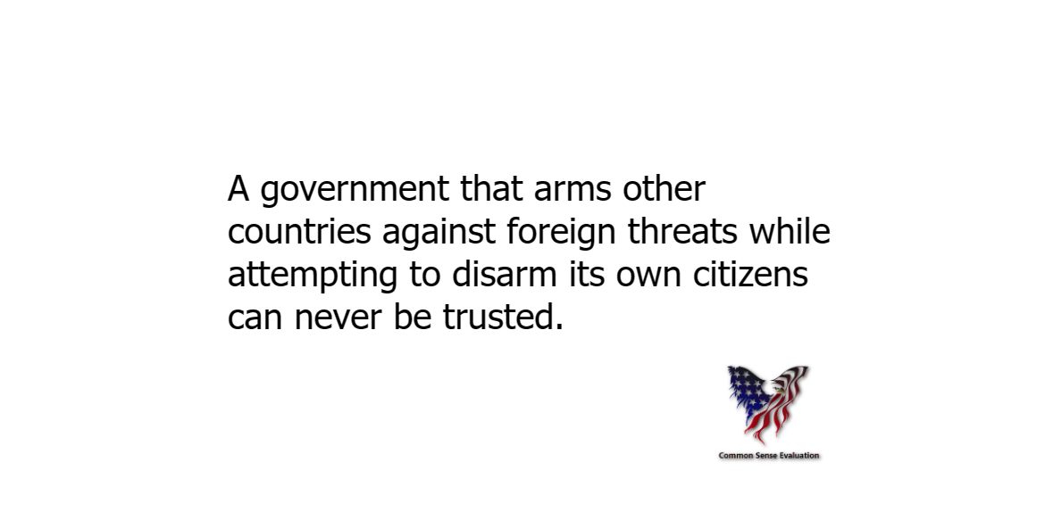 A Government That Arms Other Countries - Common Sense Evaluation