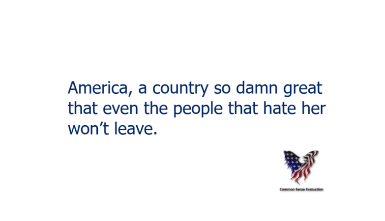 America, a country so damn great that even the people that hate her won't leave.