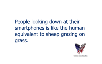 People looking down at their smartphones is like the human equivalent to sheep grazing on grass.