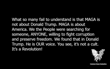 What so many fail to understand is that MAGA is not about Donald Trump. MAGA is about America. We the People were searching for someone, ANYONE, willing to fight corruption and preserve freedom. We found that in Donald Trump. He is OUR voice. You see, it's not a cult. It's a Revolution!