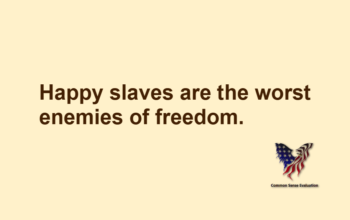 Happy slaves are the worst enemies of freedom.