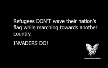 Refugees DON'T wave their nation's flag while marching towards another country. INVADERS DO!