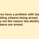 If you have a problem with law-abiding citizens being armed, then you are the reason law-abiding citizens are armed.