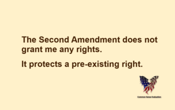 The Second Amendment does not grant me any rights. It protects a pre-existing right.