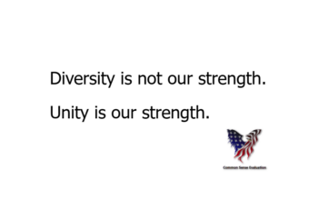 Diversity is not our strength. Unity is our strength.