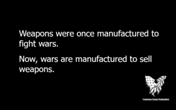 Weapons and War — Weapons were once manufactured to fight wars. Now, wars are manufactured to sell weapons.