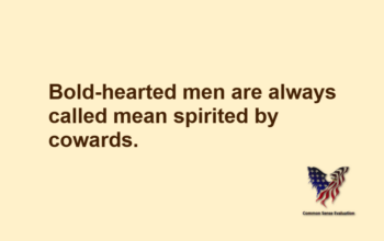 Bold-hearted men are always called mean spirited by cowards.