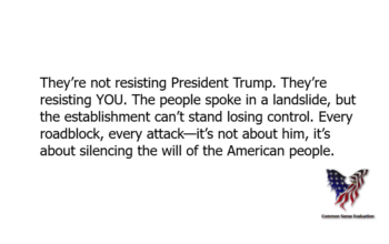 hey’re not resisting President Trump. They’re resisting YOU. The people spoke in a landslide, but the establishment can’t stand losing control. Every roadblock, every attack—it’s not about him, it’s about silencing the will of the American people.